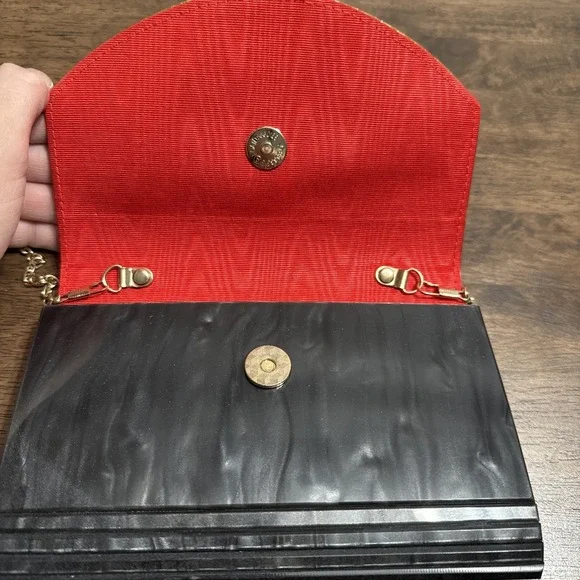 KURT GEIGER LONDON EVIL EYE PARTY ENVELOPE CLUTCH ACRYLIC METALLIC - Picture 5 of 12